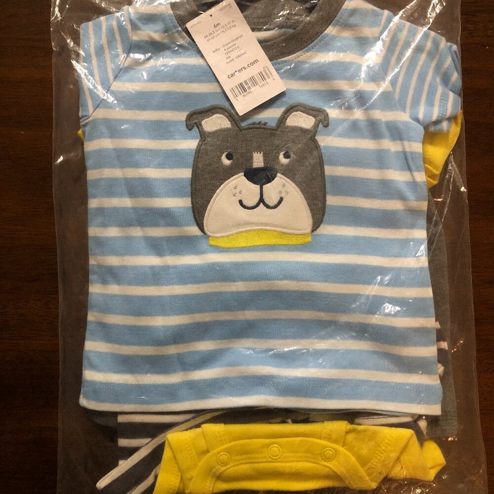 New 6 month Carter’s Baby Boy 2-Piece Outfit Set -Dog Graphic
